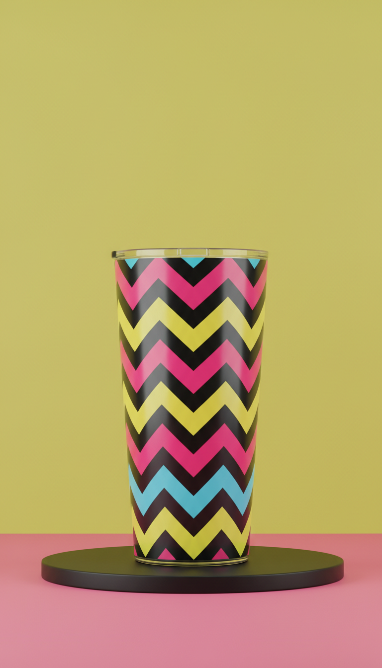 Acrylic tumbler with zigzag edge
