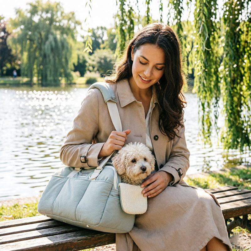 Winter Warm Cat Carrier | Large Capacity Breathable Shoulder Pet Bag for Cold Weather Travel hi