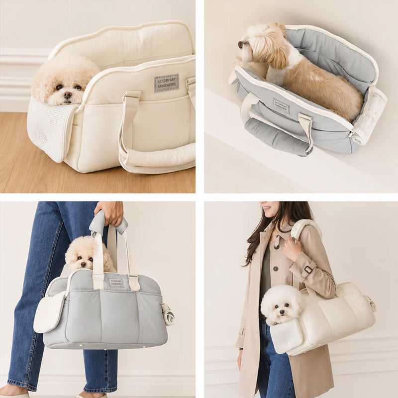 Winter Warm Cat Carrier | Large Capacity Breathable Shoulder Pet Bag for Cold Weather Travel hi
