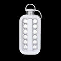 2-in-1 Portable Folding Ice Ball Maker Bottle, Silicone Freezer Ice Mold & Water Bottle for Cocktails, Travel, Gym