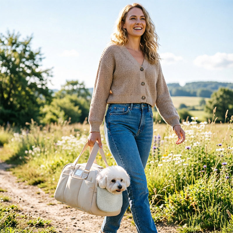 Winter Warm Cat Carrier | Large Capacity Breathable Shoulder Pet Bag for Cold Weather Travel hi