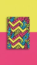 Graphic notebook with pattern clash cover